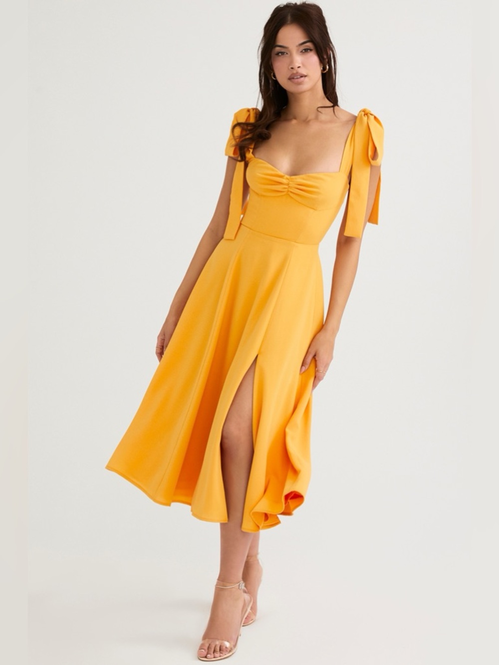 House of CB ALICIA Tangerine Midi Sundress